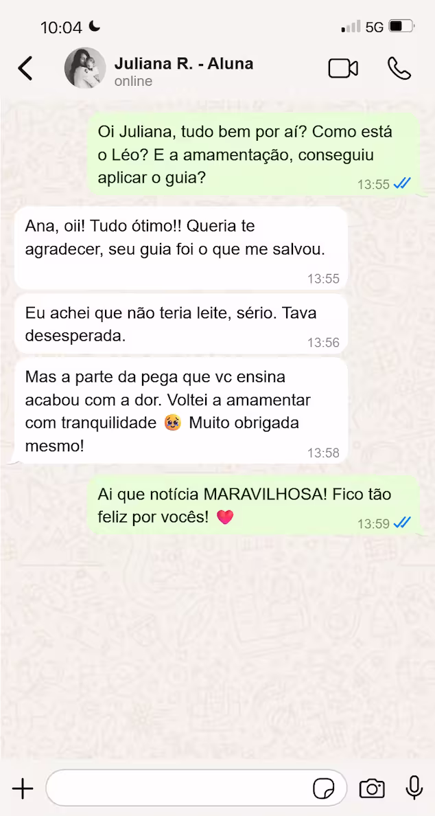 Depoimento WhatsApp de Fernanda M. sobre se sentir preparada